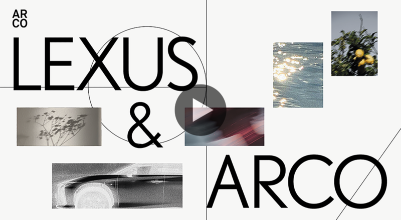 Preview Lexus ARCOmadrid 2026 con diseño gráfico minimalista y composición artística.
