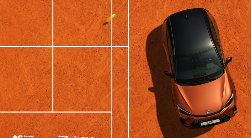 Lexus LBX Copper en la pista de tierra batida de Conde de Godó 2026